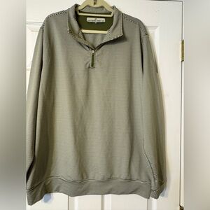 Southern Point Co Men’s Quarter Zip Pullover XL Green White Stripe